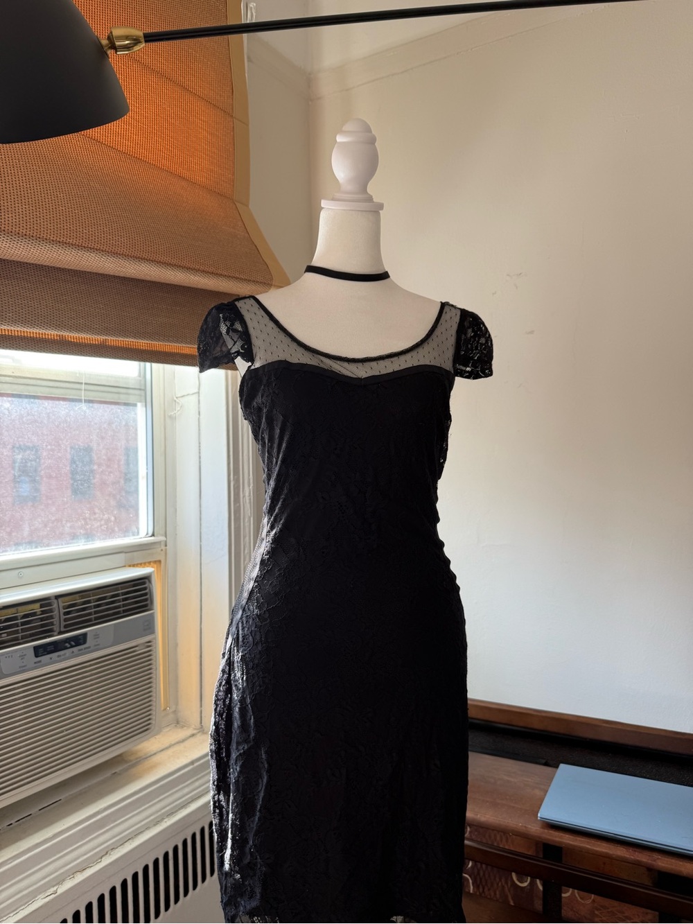 Late 90s early 2000s Goth Lace Little Black Dress. S - Picture 7 of 8